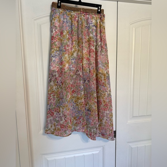 Live 4 Truth Women's XL Floral Skirt Chiffon Hi Low Lined Fairy - Picture 2 of 7